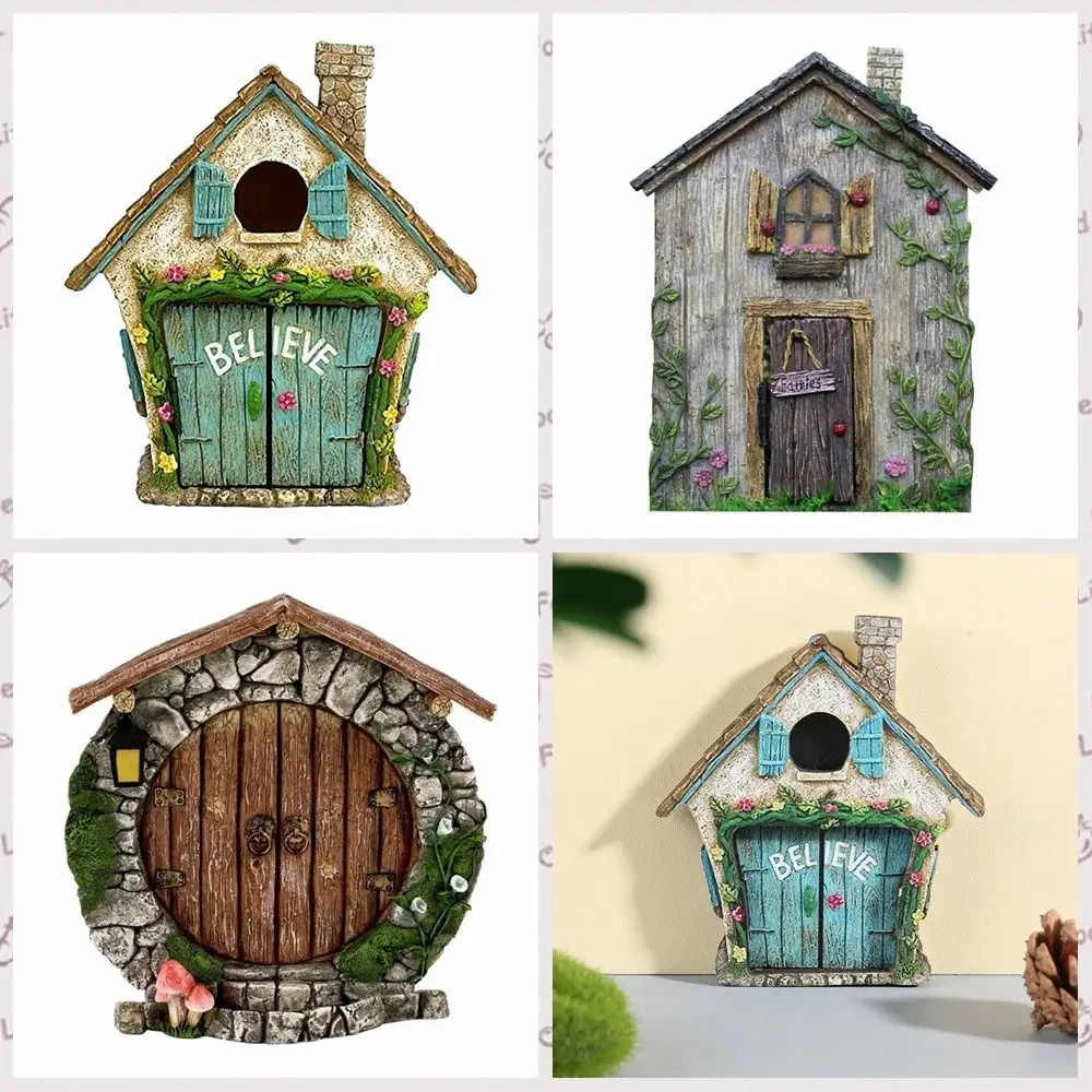 

Unique Design Fairytales Door Ornaments Fairy Tale Door Pastoral Wooden Craft High-Quality Magical Wooden Tree Accessories