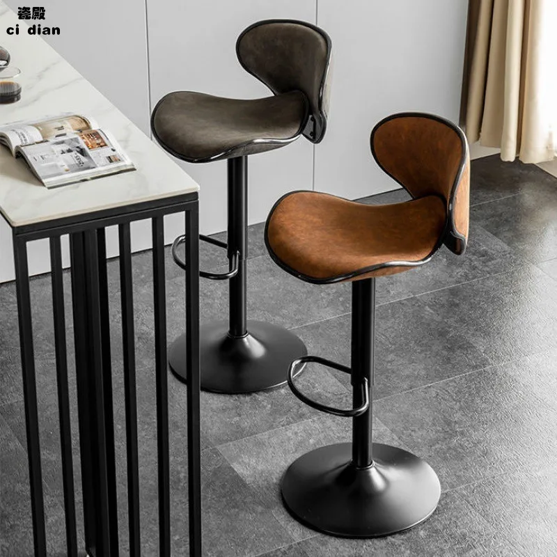

C92 bar chair backrest light luxury bar chair simple modern Nordic chair lifting bar wrought iron American creative high stool