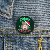 capybara cappy christmas pin custom brooches shirt lapel teacher tote bag backpacks badge cartoon gift brooches pins for women