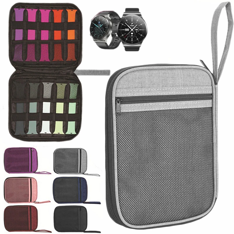 

Portable Watch Organizer Case Travel Multifunction for Apple Watch Strap Band Box Nylon Storage Bag Watchband Holder Bags Pouch