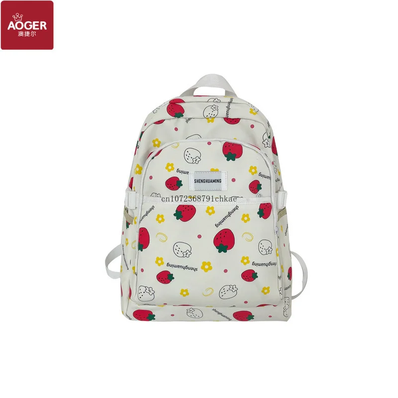 

Aoger Schoolbag Cute Strawberry Girls Backpack Casual All-Match Junior High School Student Backpack Student Schoolbag bag