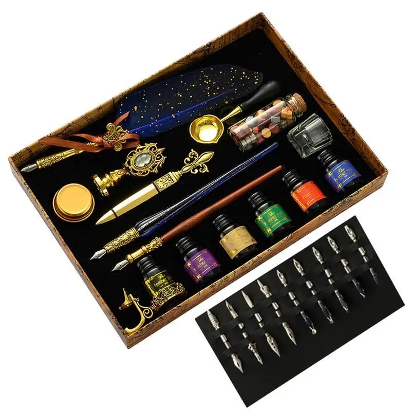 

Pen Wax Calligraphy Set Replacement Nibs Ink Ink With Quill Seal Ink Quill Pen Set Set Pen Pen Calligraphy Set Feather Ink