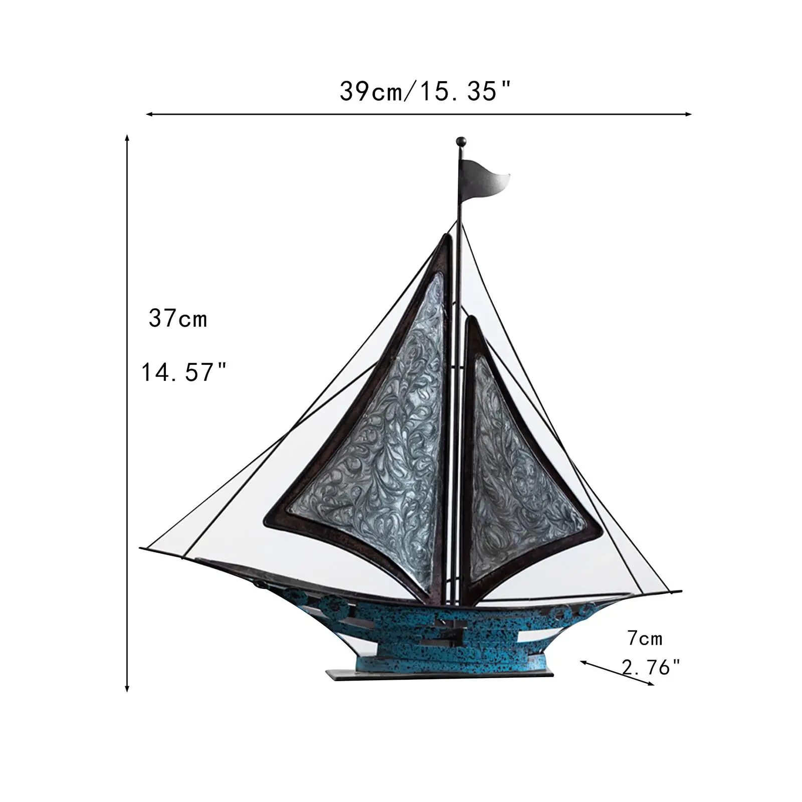 Декор парусной лодки подарок на новоселье произведение искусства железный