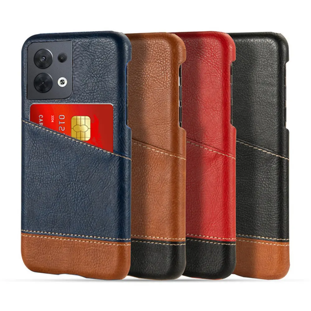 

Oppo Reno8 5G Coque For Reno 8 5G Case Mixed Splice PU Leather Card Slots Holder Cover For Oppo Reno 8 Pro Plus Funda Reno8Pro