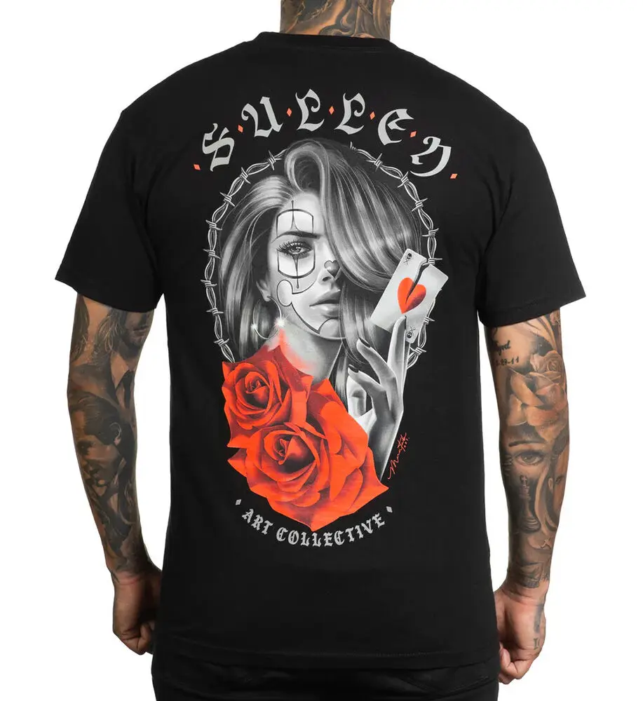 Мужская футболка Sullen Pin Up Street Life Rock Gothic Americana Tattoo Art BROKEN HEART