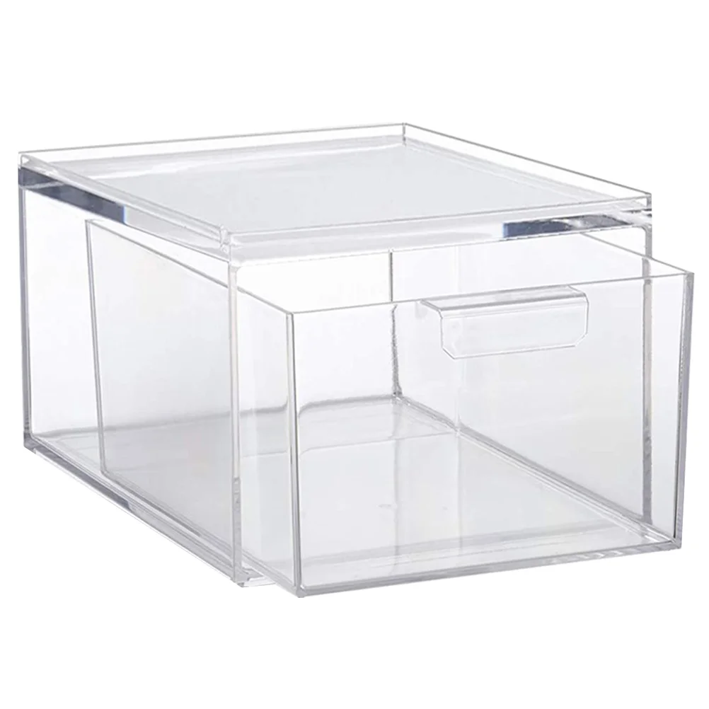 Stackable Storage Box Desk Bin Drawer Containers Sliding Org