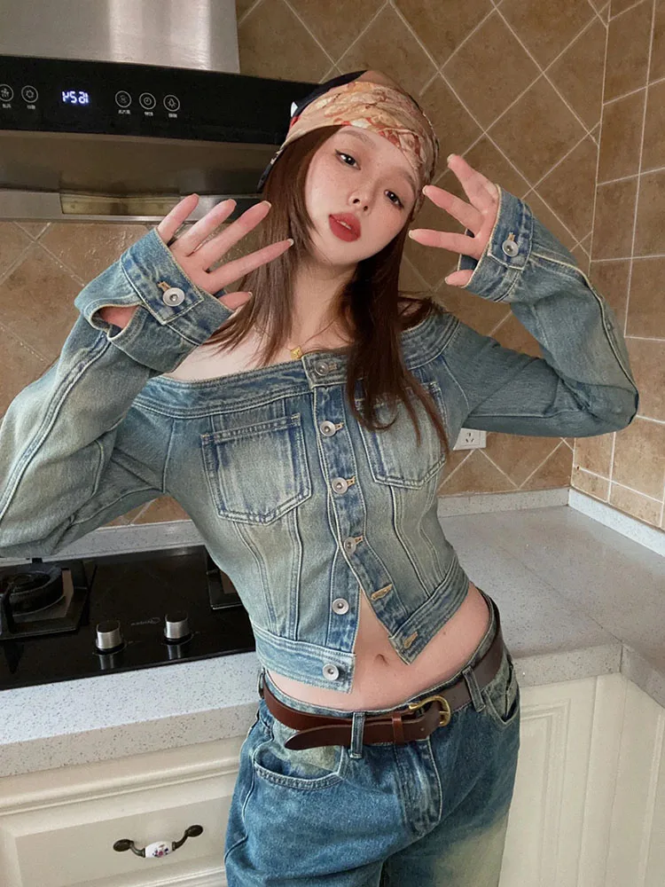 Однолинейный воротник в стиле ретро без бретелек с пряжкой тонкая короткая