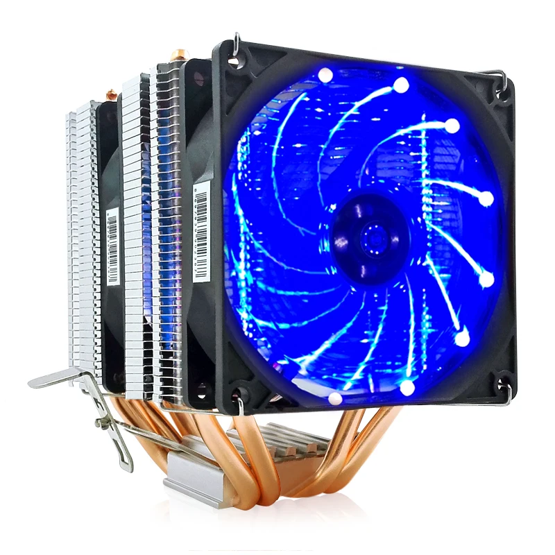 

2/4/6 Heatpipes CPU Cooler Fan For AMD Intel 775 1150 1151 1155 1156 CPU Radiator 90mm LED Two Fan 3pin Cooling CPU Fan PC Quiet