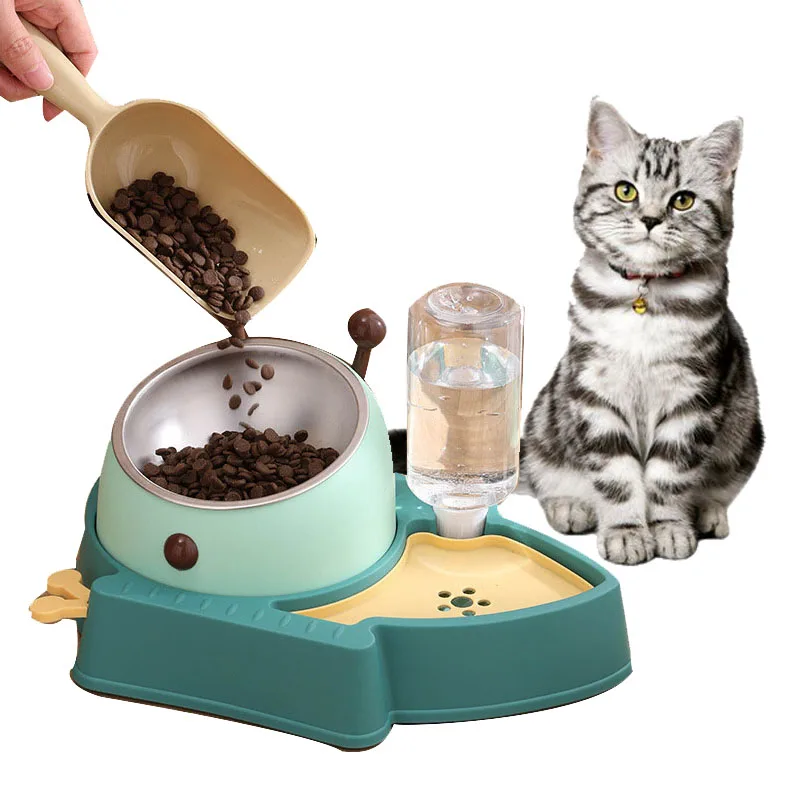 

Миска для домашних животных, автоматическая двойная поилка, защита шейного отдела позвоночника, для питьевой воды, защита от опрокидывания,...