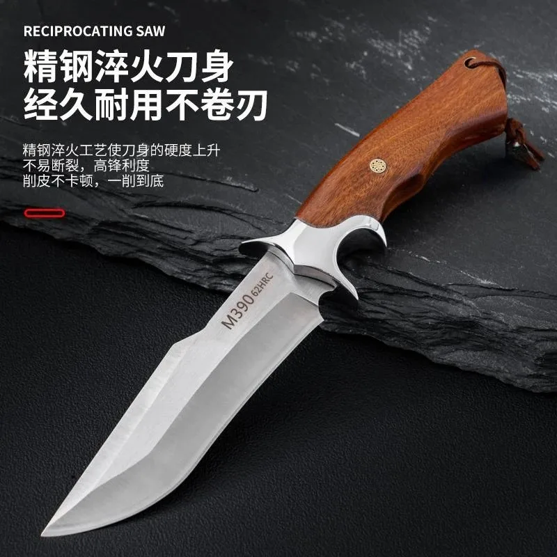 

Handmade M390 Steel Knife High Hardness Sharp Blade Camping Knife Outdoor Survival Straight Knife Tactical Knife Collection Gift