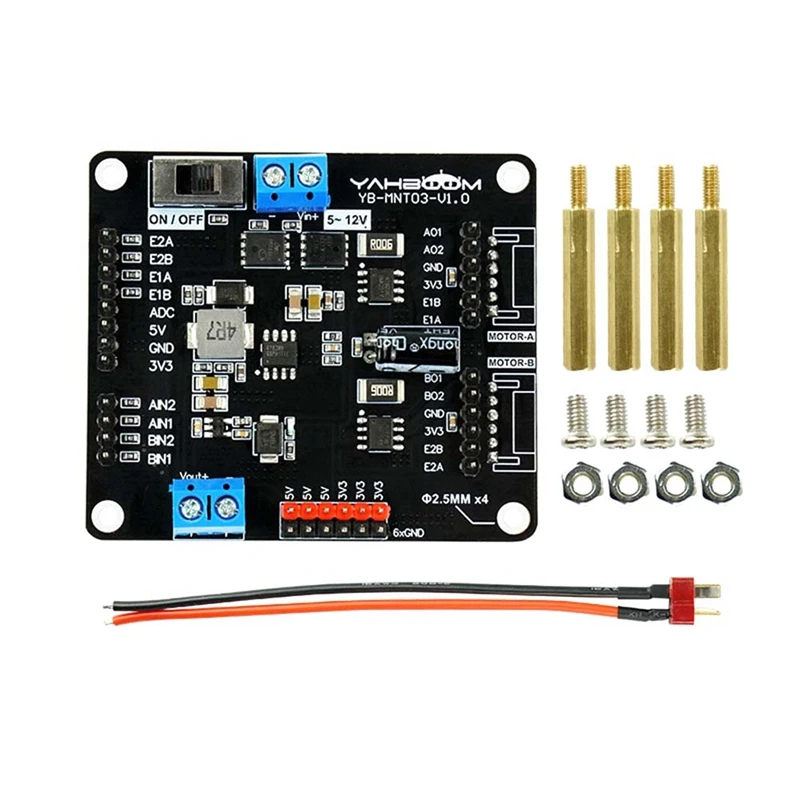 

1Set T8236 DC Motor Drive Module Black Driver Module Robot Car Electronic Design Competition Dedicated Module With Power Cable