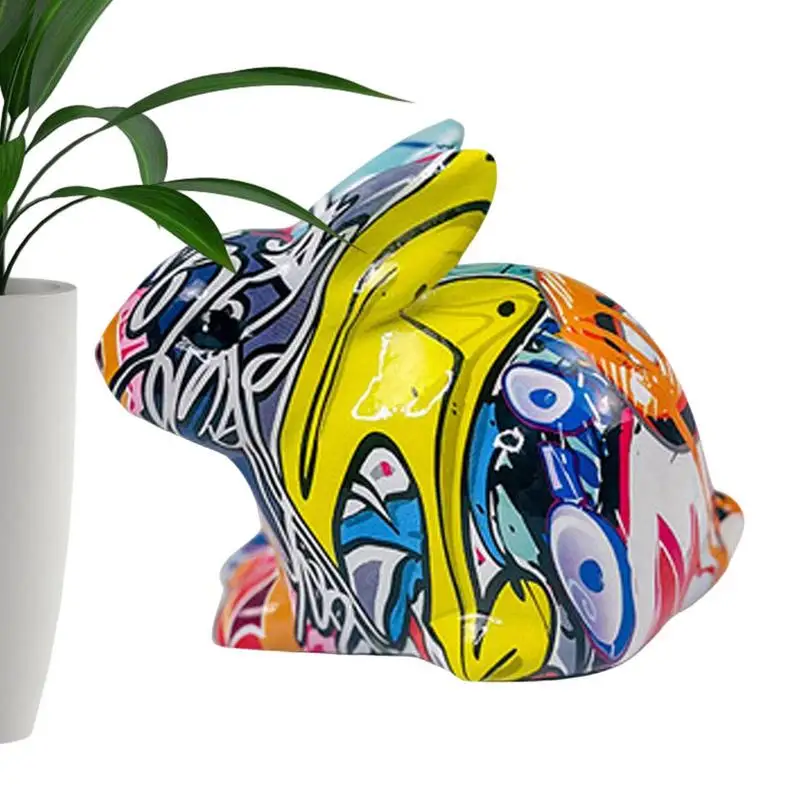 

Resin Rabbit Decoration Bunny Statue Decoration Resin Craft Home Decor Cute Animal Sculpture For TV Cabinets Bookshelves