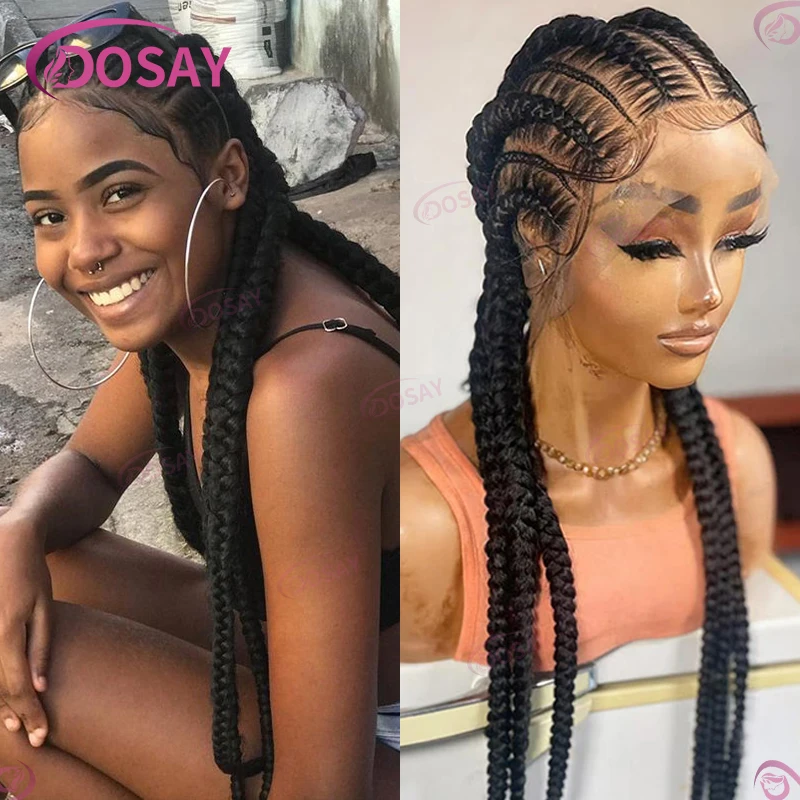 Синтетические косички кружевные парики для женщин без узлов парик волос коса