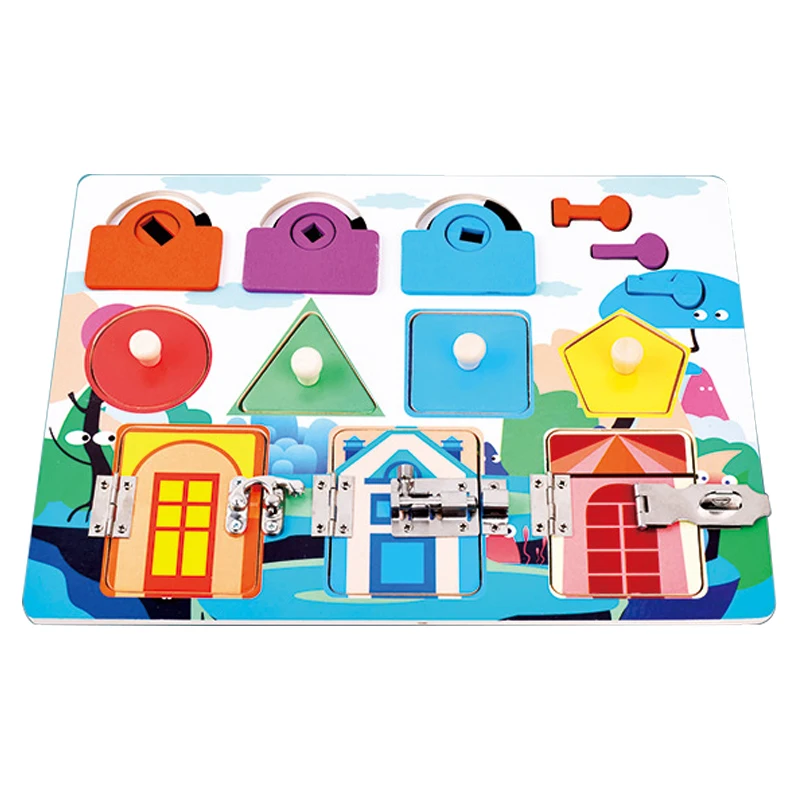 

Children Lock DIY Busy Board Material Toy Baby Montessori Educational Lock Cognition Toy Games Activity Busy Board Accessories