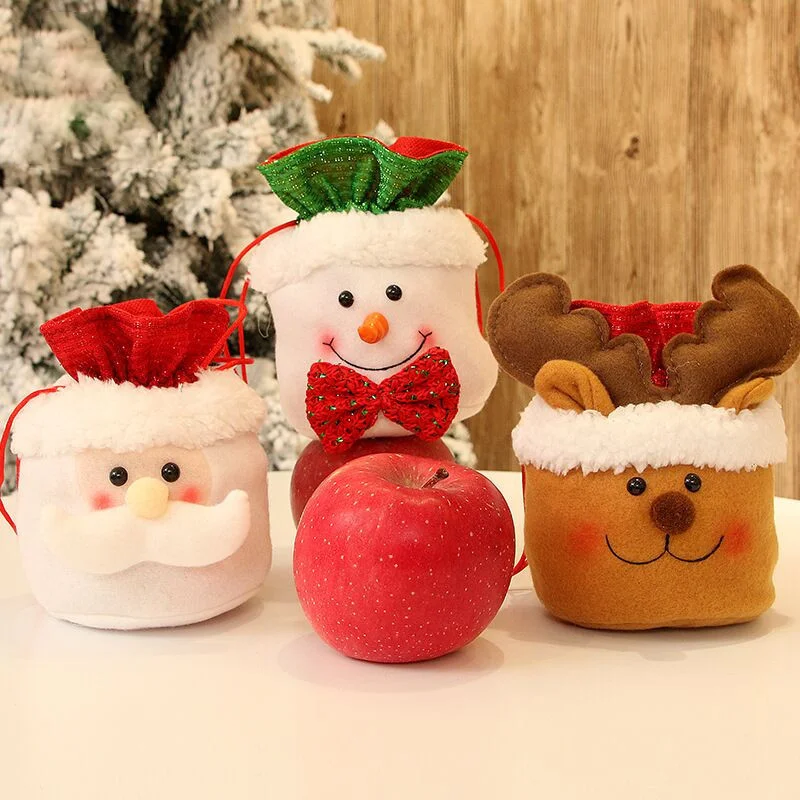 

Christmas decorations mini candy bag gift bag old man snowman elk apple bag Christmas tree decoration