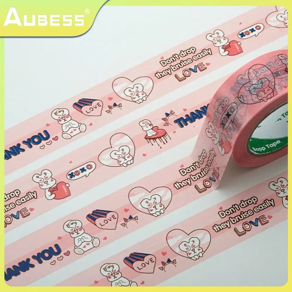 

Opp Rabbit Tape Environmentally Friendly Cartoon Tape Cartoon Pink Sealing Adhesive Paper Tape 1pcs Green Health Non-toxic