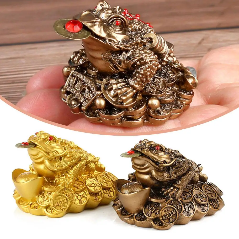

Feng Shui Toad Money Fortune Wealth Chinese Golden Coin Lucky Office Toad Tabletop Ornaments Decoration Gifts Home Frog G8R4