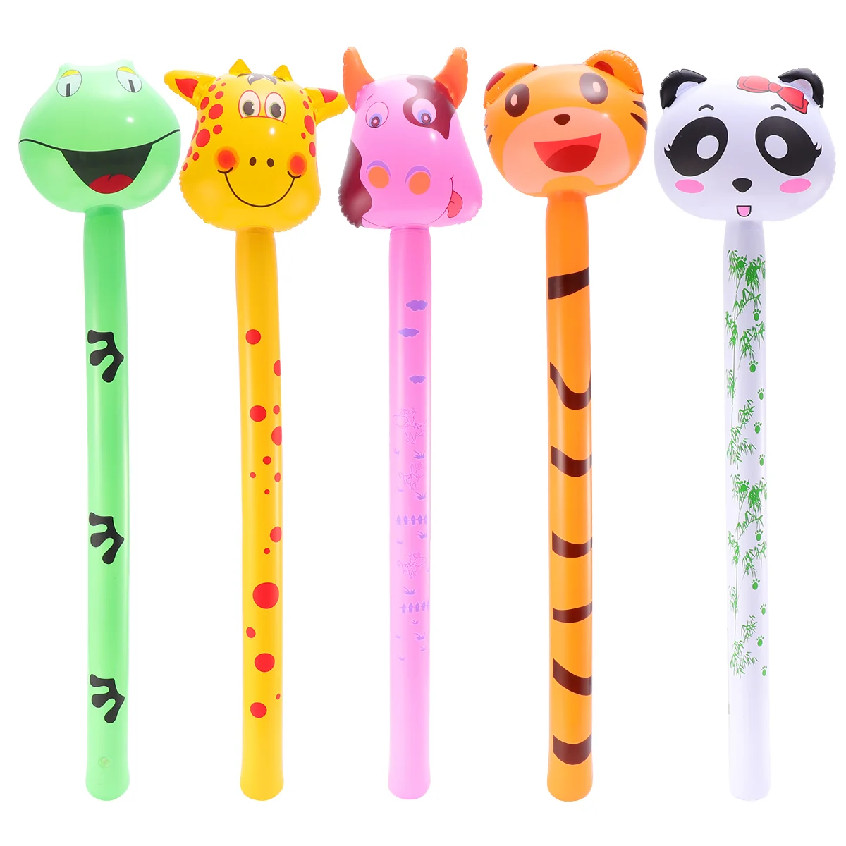

5pcs Long Cartoon Thunder Sticks Bam Bam Balloon Noisemakers for Theme Party Decoration ( Cow Deer )