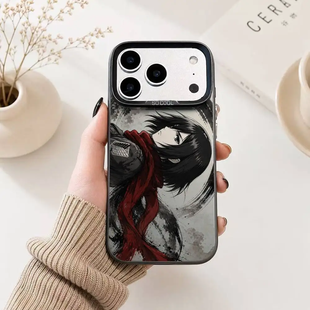Чехол для телефона Mikasa Ackerman Attack on Titan для iPhone 17, 16, 15, 14, 13, 12, 11 Plus, Pro Max, XS, цветной, серебристо-черный (art.: 3920dbb80ce05) - 3920dbb80ce05