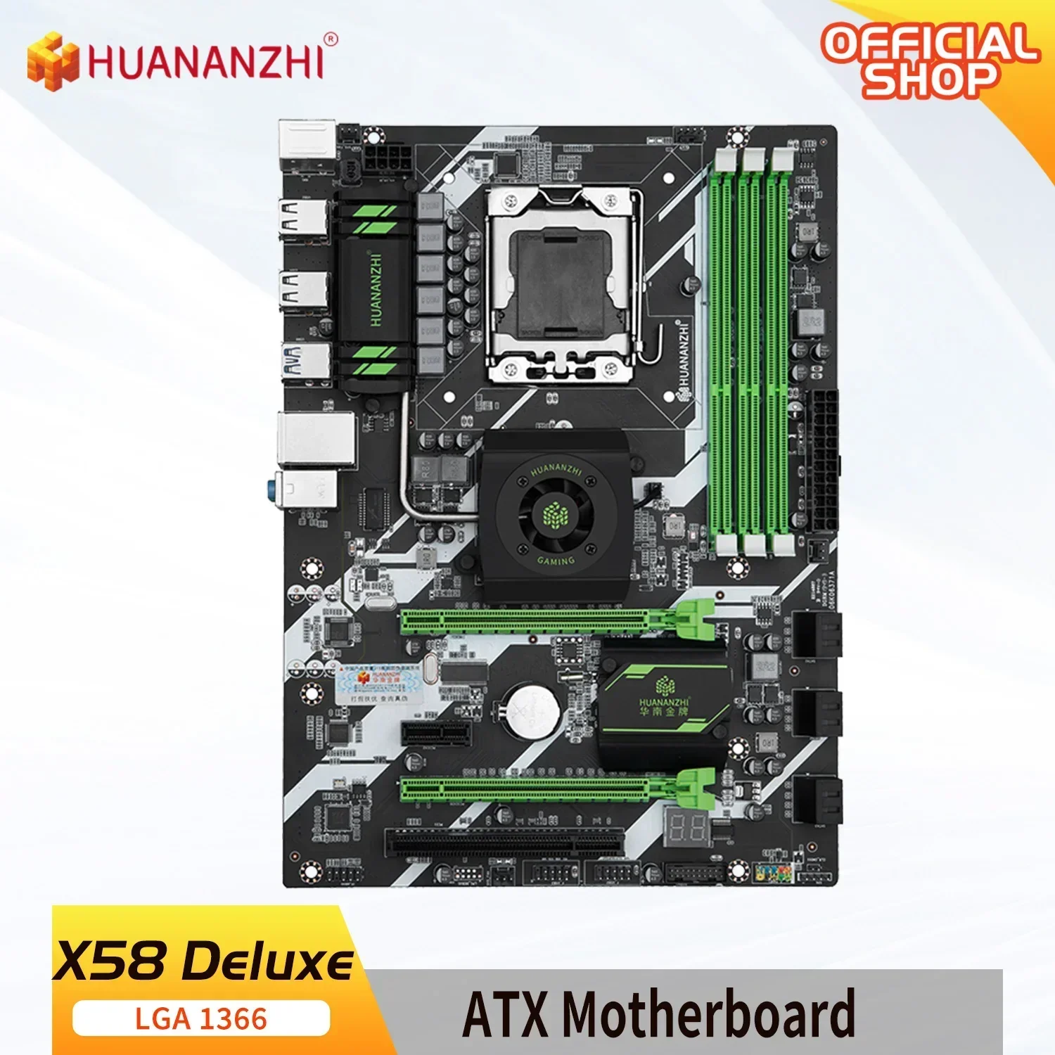 Материнская плата HUANANZHI X58 LGA 1366 Deluxe с поддержкой RECC NON-ECC DDR3 и xeon X5670 X5575 X5650 X5660 USB3.0 AMD