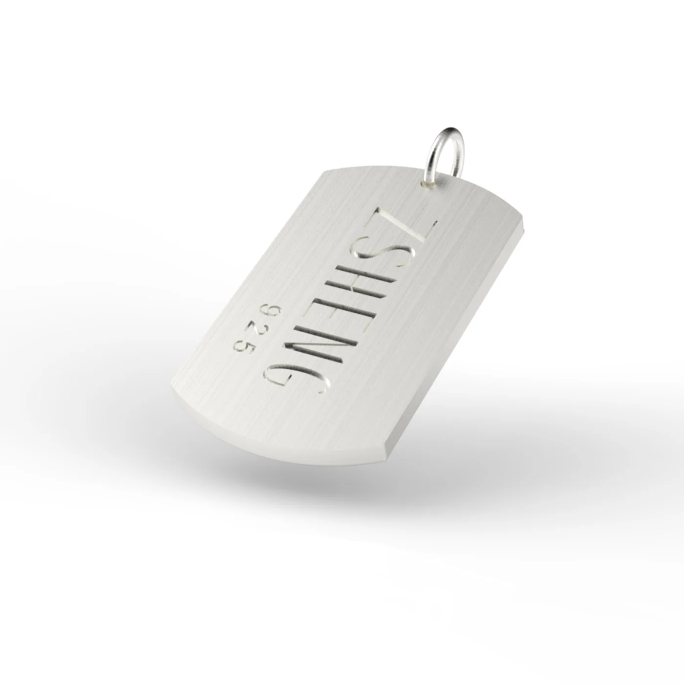 ZSHENG Custom Personalized Military Pendant 925 Sterling Silver Brushed Pattern Neutral Light Luxury Jewelry Gift