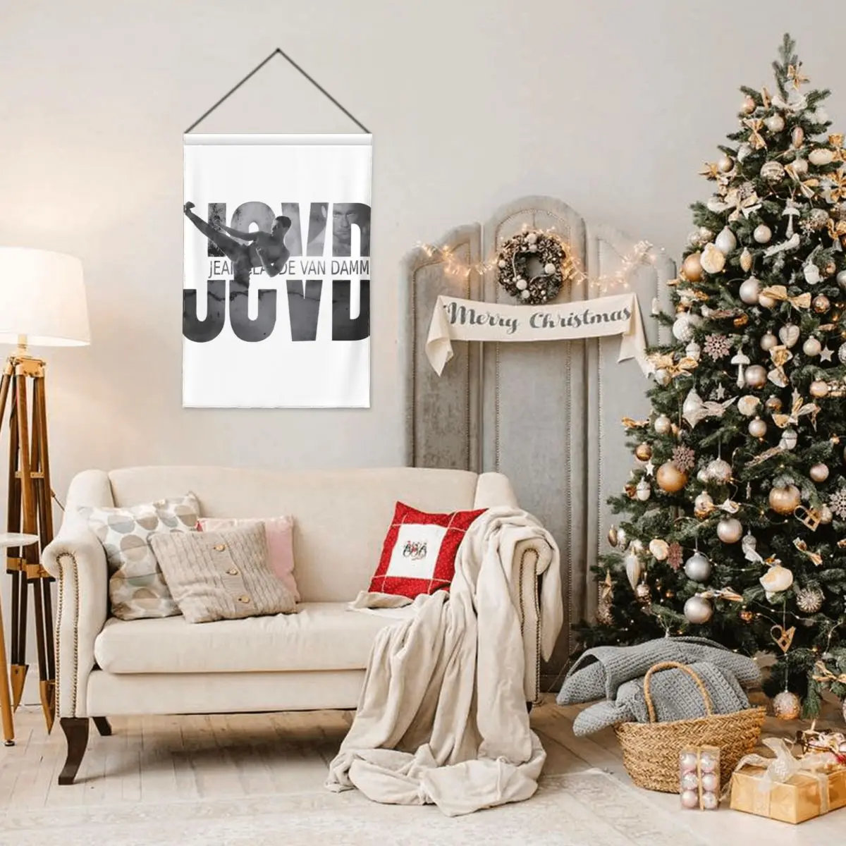 Jcvd B W украшение для сада Жан-Клода Ван флаг с двусторонним принтом