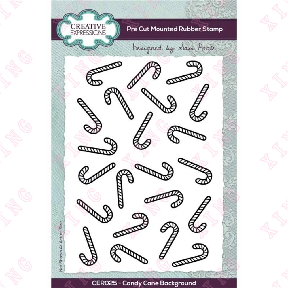 

2022 New Candy Cane Background Clear Silicone Stamps Diy Scrapbooking Diary Album Craft Paper Card Embossing Decoration Template