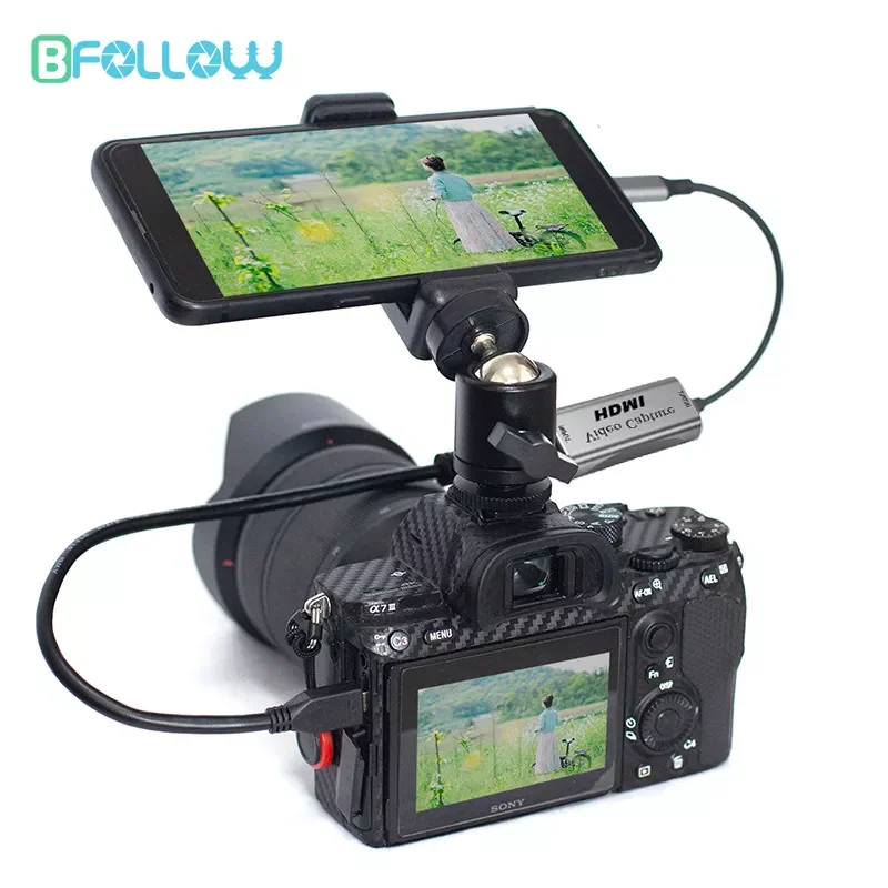 

BFOLLOW Android Phone Tablet as Camera Monitor Camcorder HDMI Adapter for Vlog Youtuber Filmmaker DSLR Video Capture Card