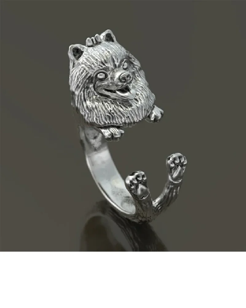 Кольцо для малышей с померанским щенком Подарочная идея любителей щенков и