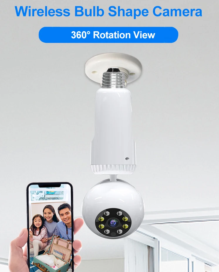 

LED light bulb HD mini camera camcorder wifi IP P2P Infrared Motion Detection Nanny Home Surveillance cam Video Voice Recorder