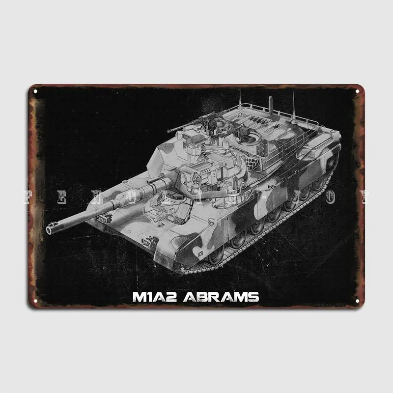 M1a2 Abrams металлический плакат для кинотеатра Классическая роспись оловянные