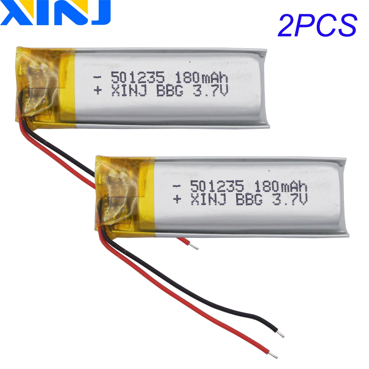 

2Pcs 3.7V 180mAh 0.666Wh Rechargeable Replacement Li Lipo Battery 501235 For Bluetooth Speaker GPS MP3 Sat Nav Driving Recorder
