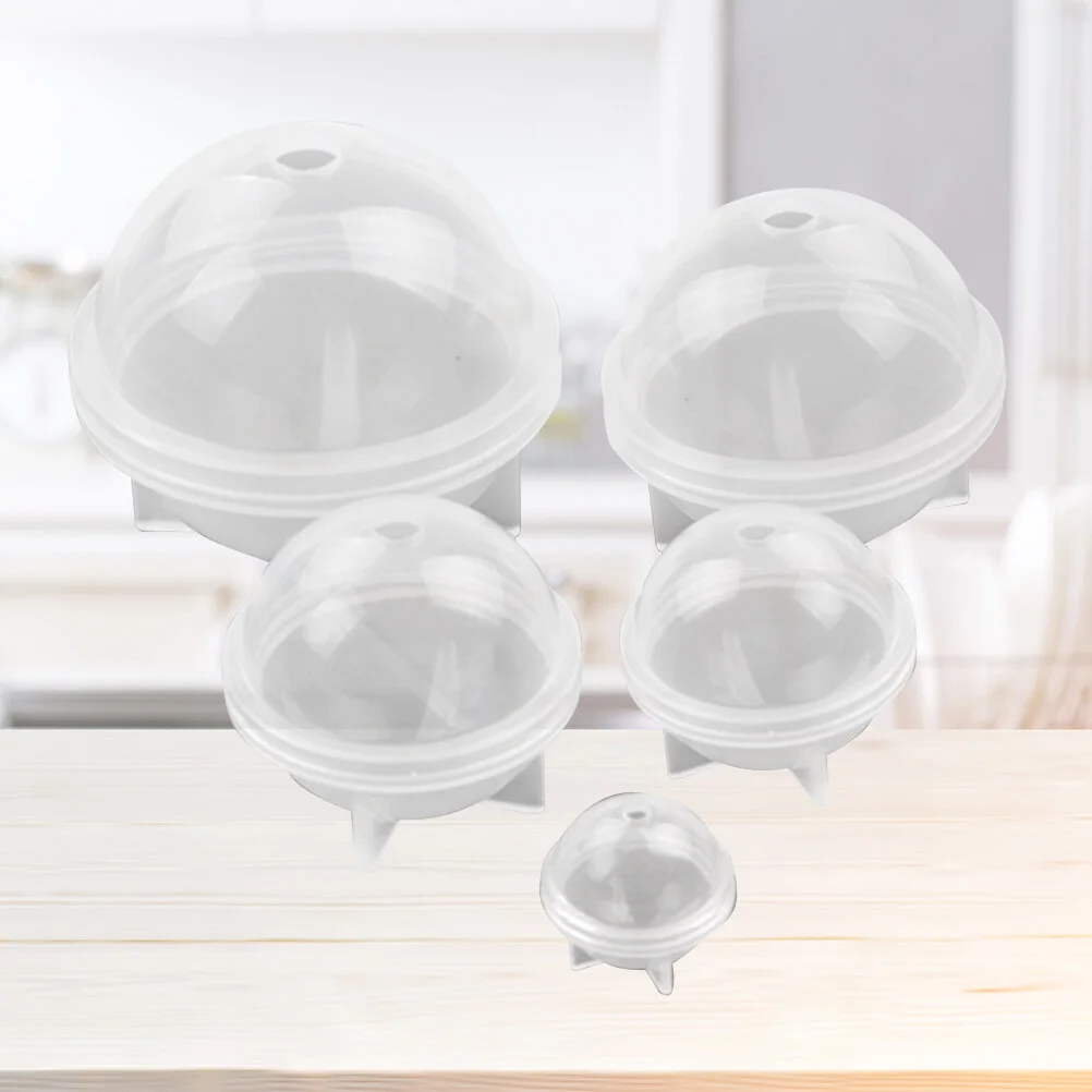 

5 Pcs Round Silicone Molds Decorate Dried Flower High Mirror Surface Hemisphere Ornament Mould Ball Round Shape Silicone