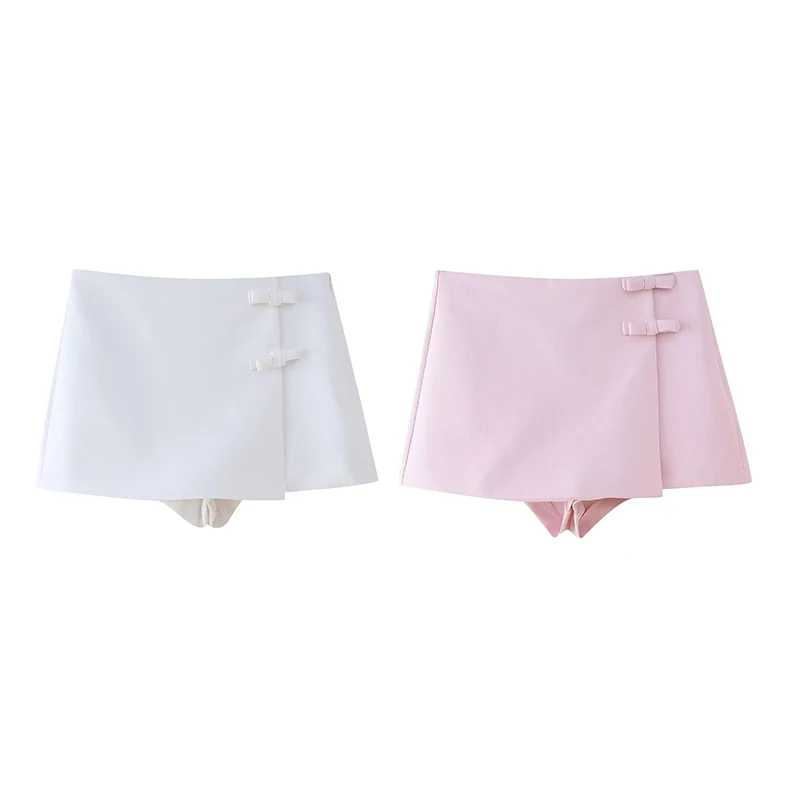 Женская модная Асимметричная мини-юбка с бантом Koekop брюки винтажной