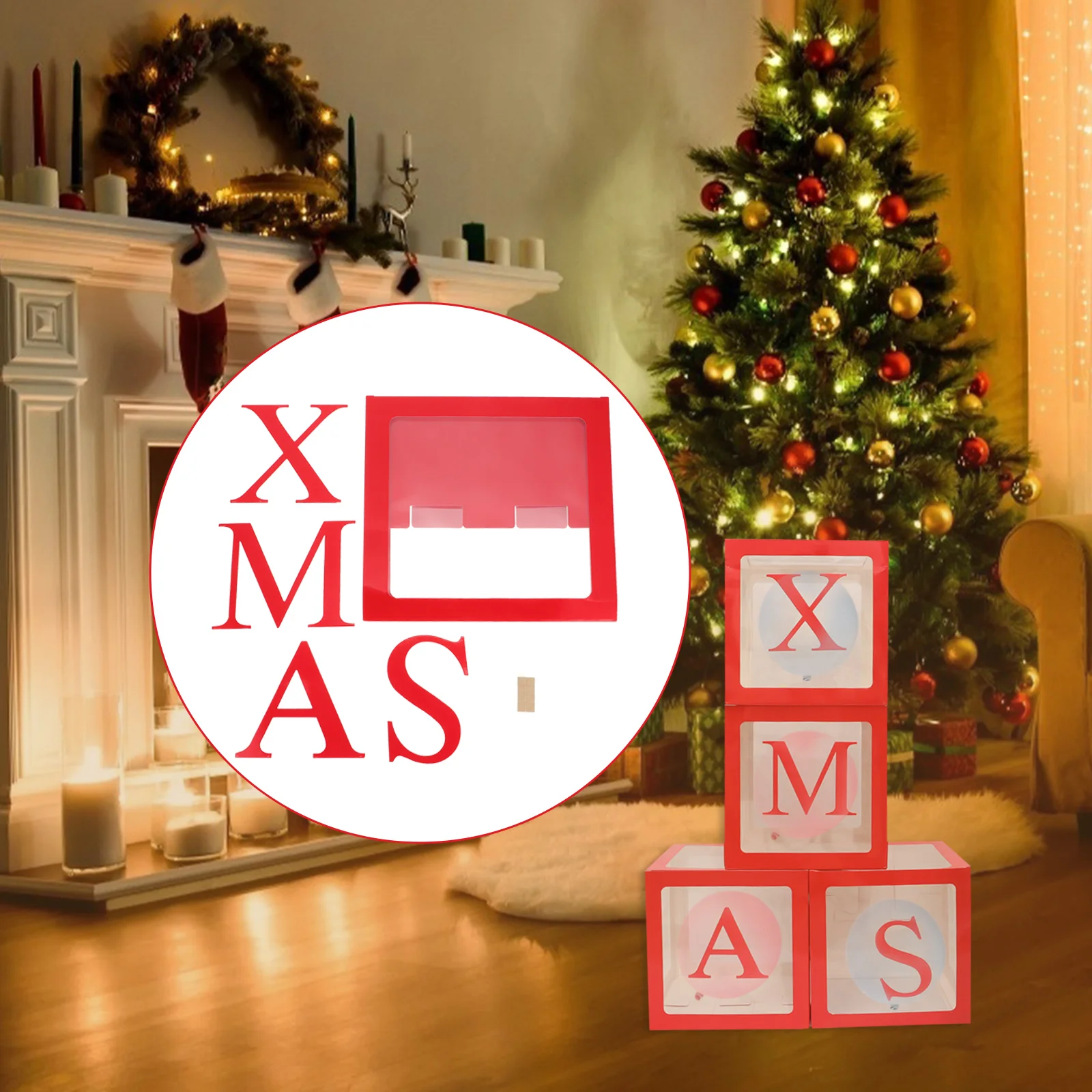 

Рождественские коробки для воздушных шаров, искусственное украшение, искусственное оформление, прозрачная детская подставка для подарка, фотография, Детская подставка