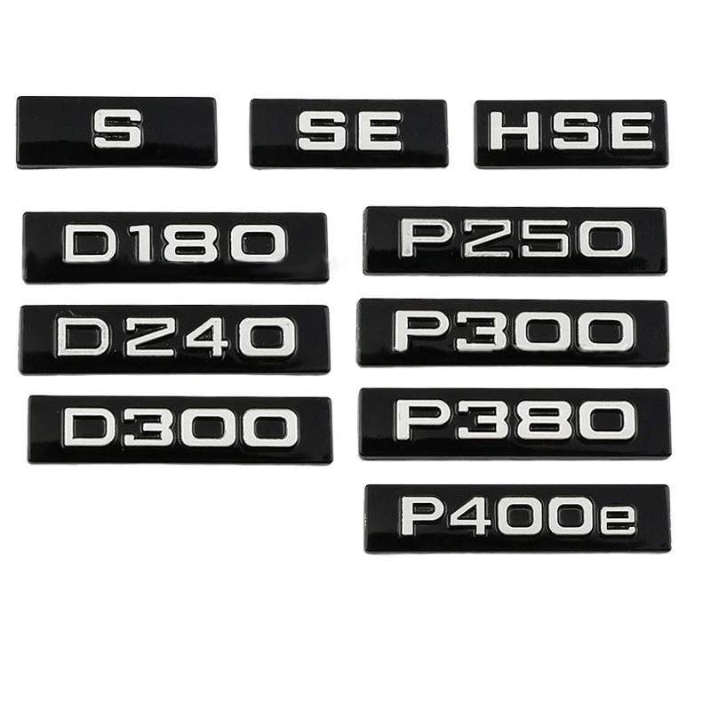 

Original Car P250 P300 P380 P400e D180 D240 D300 SE HSE Logo Emblem Badge Decals Sticker For Land Rover Range Rover Velar Evoque