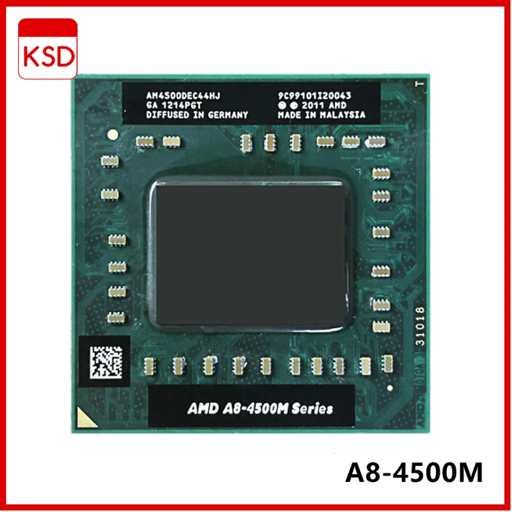 

AMD A8-Series A8-4500M A8 4500M 1.9 GHz Quad-Core Quad-Thread CPU Processor AM4500DEC44HJ Socket FS1