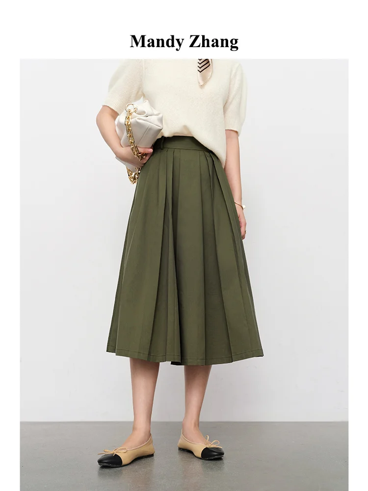 

Hepburn Style Solid Color Large Swing Half Skirt for Women Spring 2023 High Waist A-line Umbrella Skirt