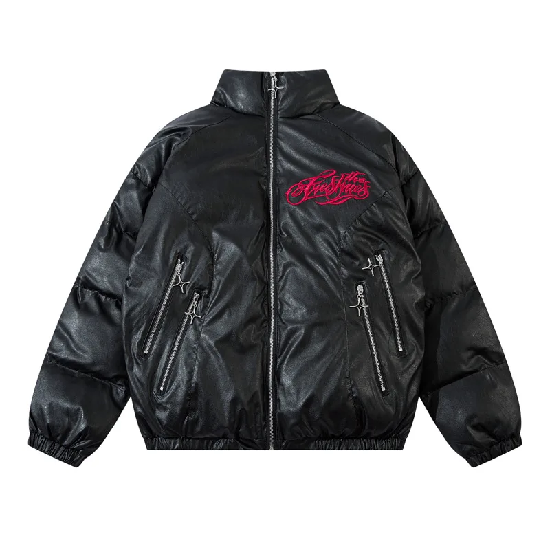 Мужские зимние кожаные куртки уличная одежда водонепроницаемые куртки-бомберы с