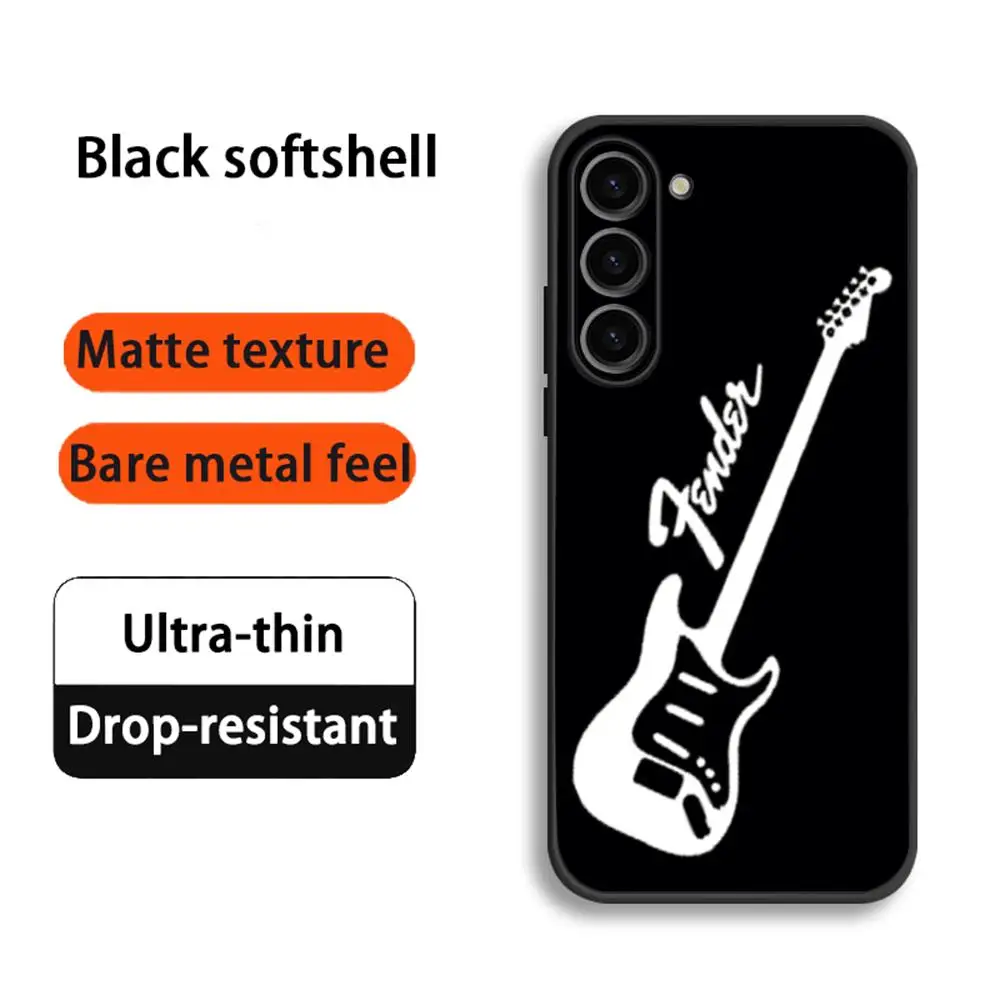 Фото Модный чехол для телефона с дизайном гитары для Samsung Galaxy S26 S25 S24 S23 S22 S21 Plus Ultra Note20, мягкий, черный №3