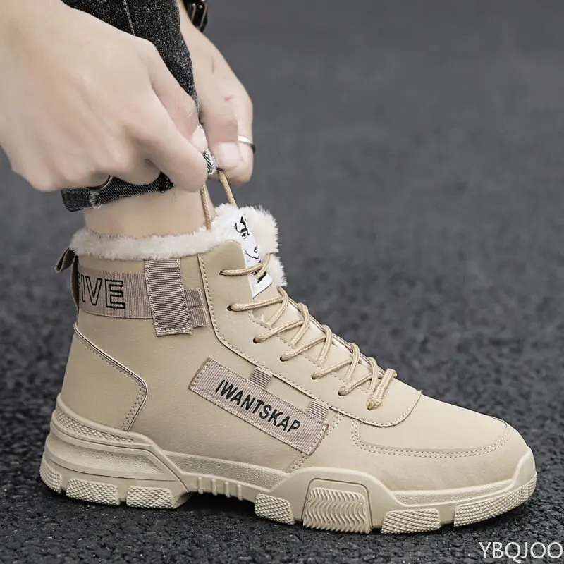 Ankle boots men snow boots winter warm Lace-up men shoes 2022 new fashion flock plush winter boots men shoe plus size 6 Ankle boots men snow boots winter warm Lace-up men shoes 2022 new fashion flock plush winter boots men shoe plus size 6