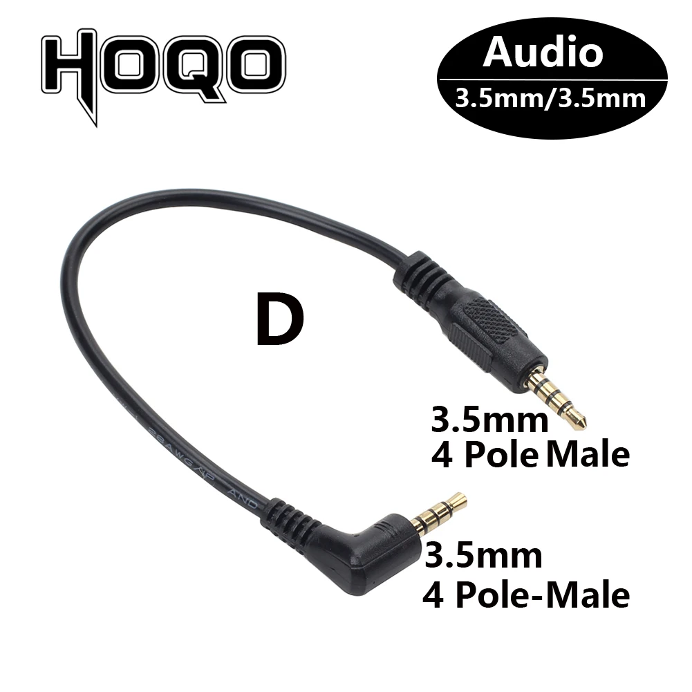 4-полюсный Удлинительный кабель 90 градусов, 3,5 мм, штекер Trrs-штекер/гнездо, прямоугольный 4-контактный удлинитель, стерео Aux аудио