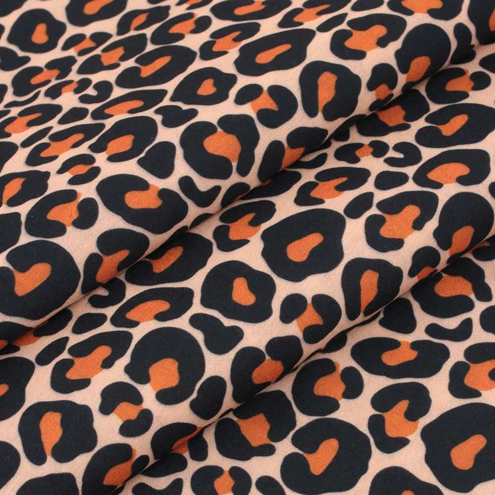 Полиэфирно-хлопковые ткани по метру с принтом леопарда и зебры, листы ткани для платья, сумки, ремесла пошива, домашний текстиль 45 * 145 см 1 шт.