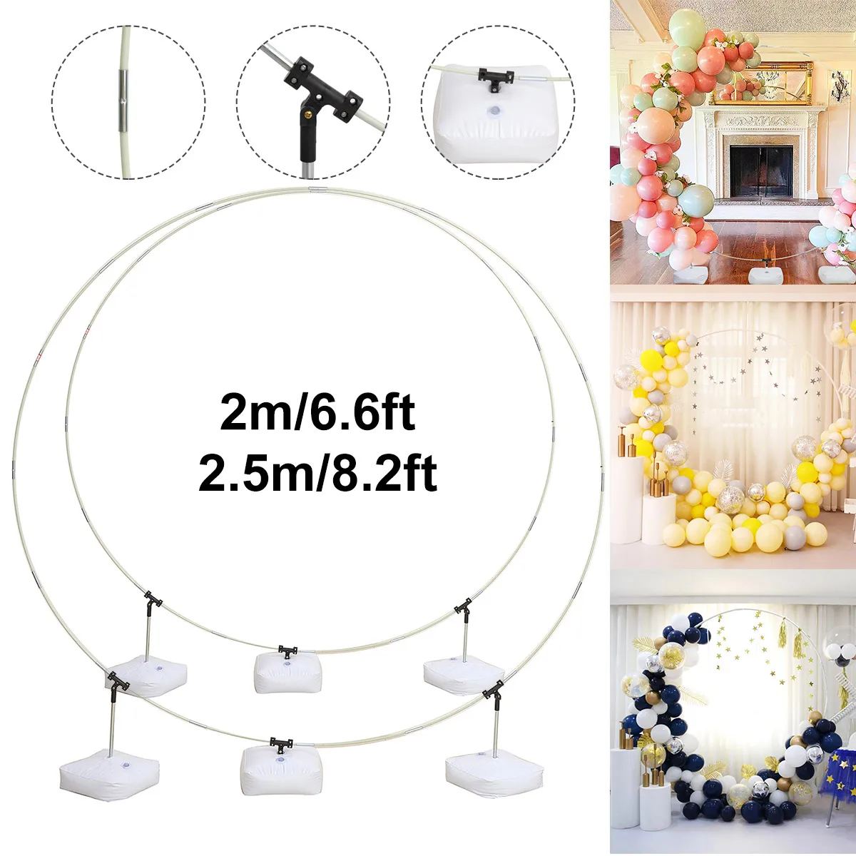 

2.5M Fiberglass Pole Balloon Arch Ring DIY Background Holder Circle Balloon Column Base Baby Shower Birthday Wedding Party Decor