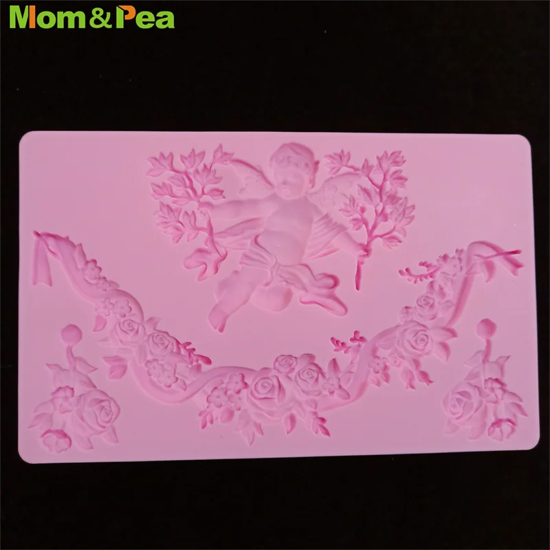 

Mom&Pea MPAW18 Angel Shaped Gum Paste Silicone Mold Cake Decoration Tools Fondant Cake 3D Mold Food Grade Wholesale & Retail