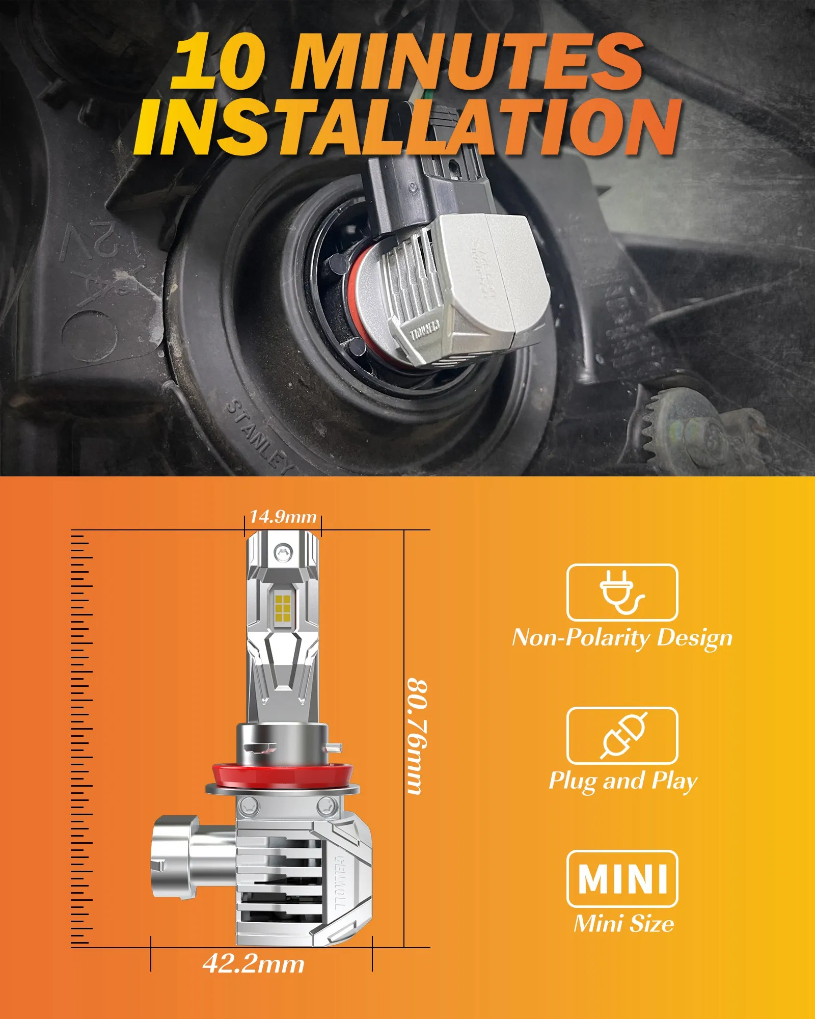 Фары головного света Автомобильные H8 H16 H11 120 лм Вт для Audi A4 8K B8 B7 B6 8 H A5 8T A6 C7