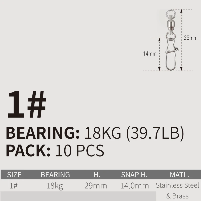

LUREHOLIC 10 шт. BB-поворотник с защелкой SS, сверхсильное высокоскоростное вращение, исключительная способность подшипника из нержавеющей стали и латуни