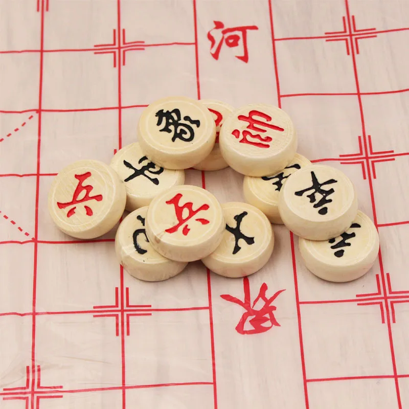 Портативные деревянные китайские шахматы Xiangqi, настольная игра, набор шахматных фигур, семейный образовательный конкурс, пазл, игра, подарки для детей