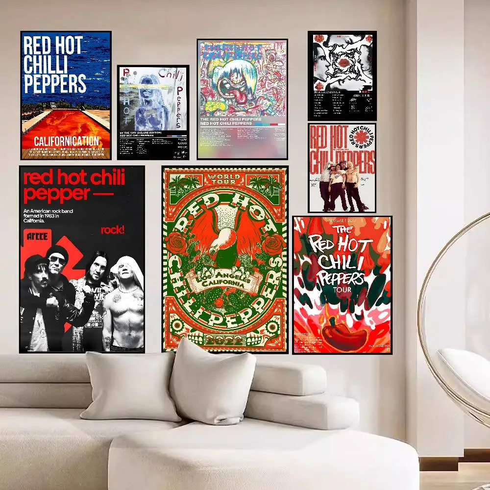 Фото Классические винтажные постеры R-Red Hot C-Chili P-Peppers, водонепроницаемые бумажные наклейки, декор для кофейни, бара, дома №3