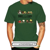 lord of the cats the furlowship of the ring t shirt funny nerd tee present gift loose size top ajax funny tee shirt
